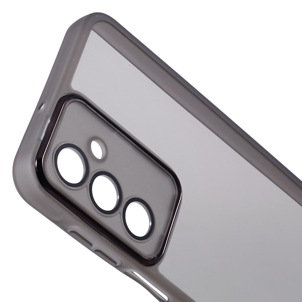DKSM Series For Samsung Galaxy A16 5G / A16 4G Case Electroplated Camera Frame TPU Phone Cover - Transparent Black
