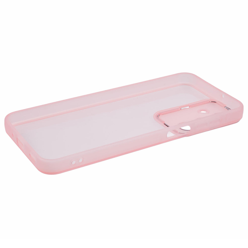 DKSM Series For Samsung Galaxy A16 5G / A16 4G Case Electroplated Camera Frame TPU Phone Cover - Transparent Pink