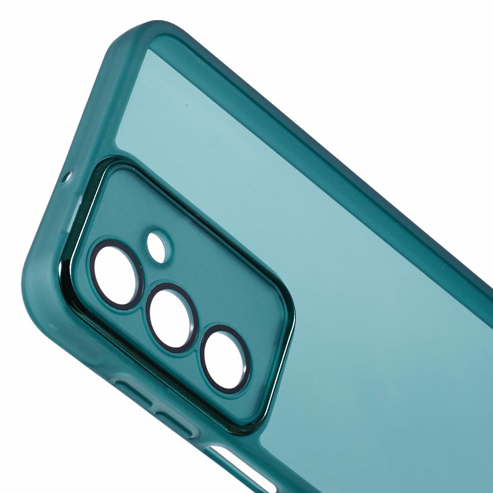 DKSM Series For Samsung Galaxy A16 5G / A16 4G Case Electroplated Camera Frame TPU Phone Cover - Transparent Green