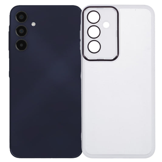 DKSM Series For Samsung Galaxy A16 5G / A16 4G Case Electroplated Camera Frame TPU Phone Cover - Transparent White