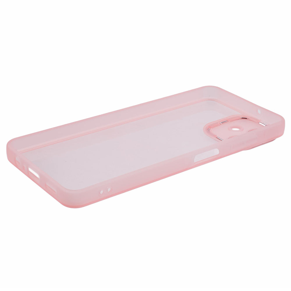 DKSM Series For Samsung Galaxy A06 Case Electroplated Camera Frame TPU Phone Cover - Transparent Pink