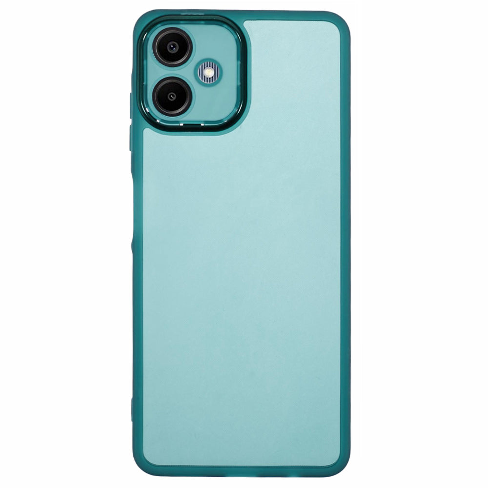 DKSM Series For Samsung Galaxy A06 Case Electroplated Camera Frame TPU Phone Cover - Transparent Green