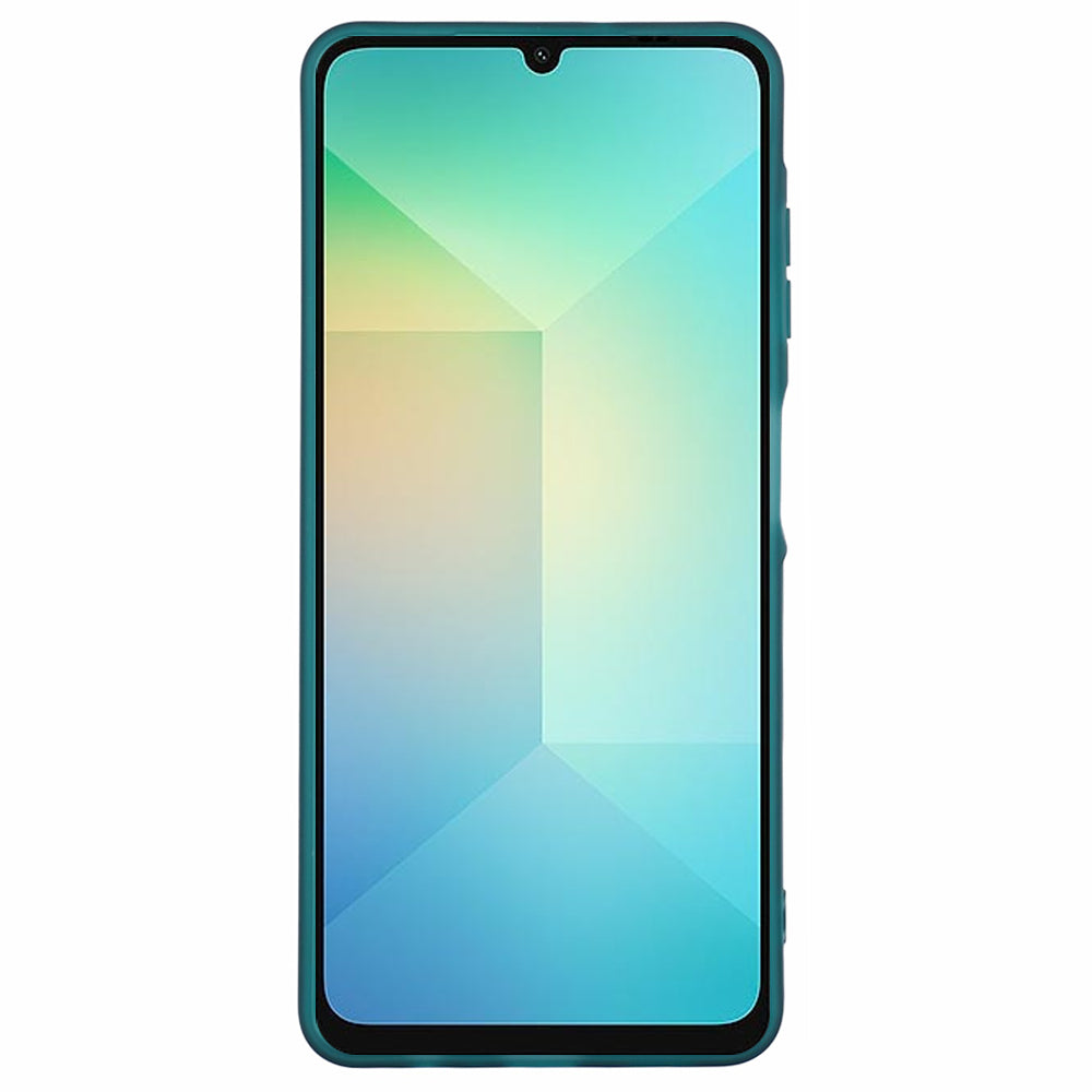 DKSM Series For Samsung Galaxy A06 Case Electroplated Camera Frame TPU Phone Cover - Transparent Green