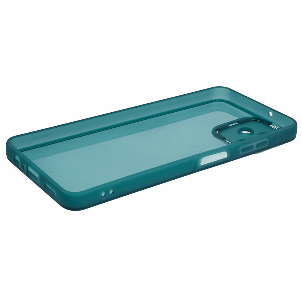 DKSM Series For Samsung Galaxy A06 Case Electroplated Camera Frame TPU Phone Cover - Transparent Green