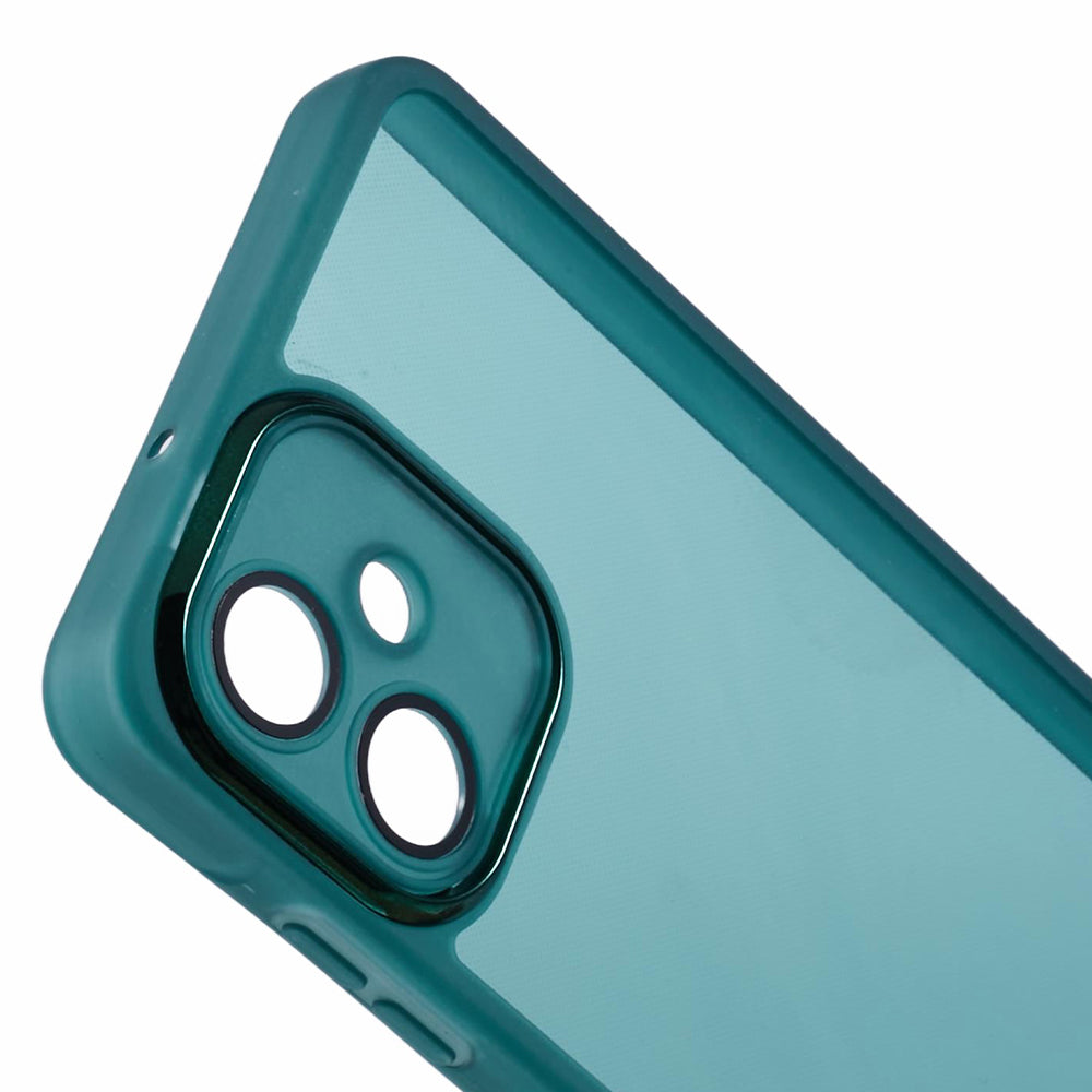 DKSM Series For Samsung Galaxy A06 Case Electroplated Camera Frame TPU Phone Cover - Transparent Green