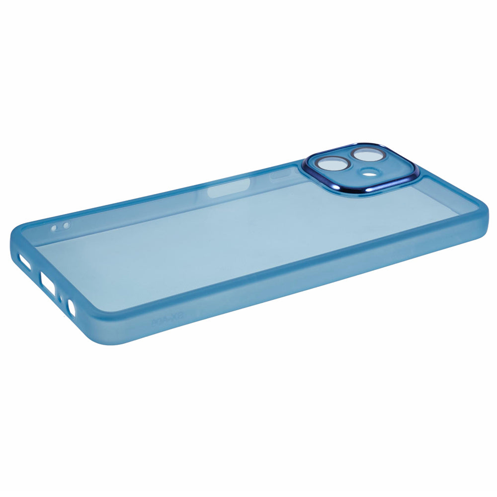 DKSM Series For Samsung Galaxy A06 Case Electroplated Camera Frame TPU Phone Cover - Transparent Blue