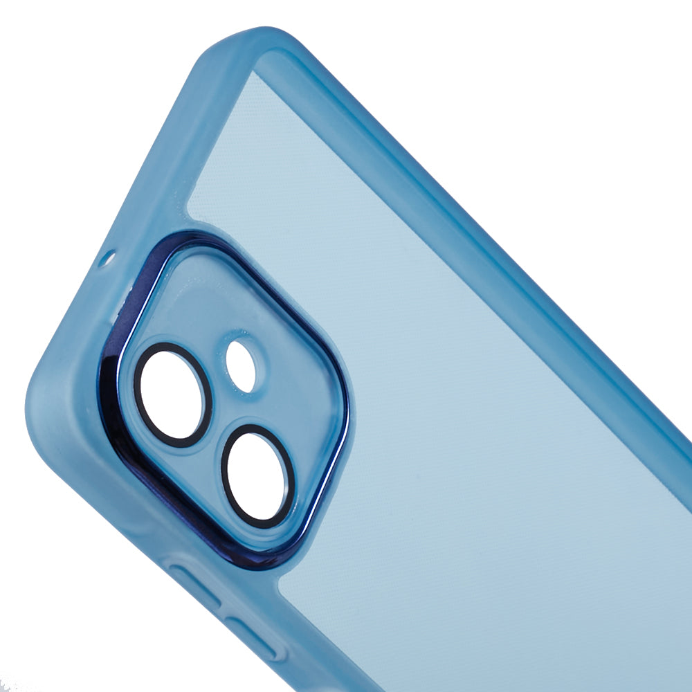 DKSM Series For Samsung Galaxy A06 Case Electroplated Camera Frame TPU Phone Cover - Transparent Blue