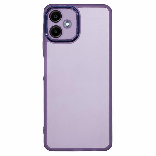 DKSM Series For Samsung Galaxy A06 Case Electroplated Camera Frame TPU Phone Cover - Transparent Purple