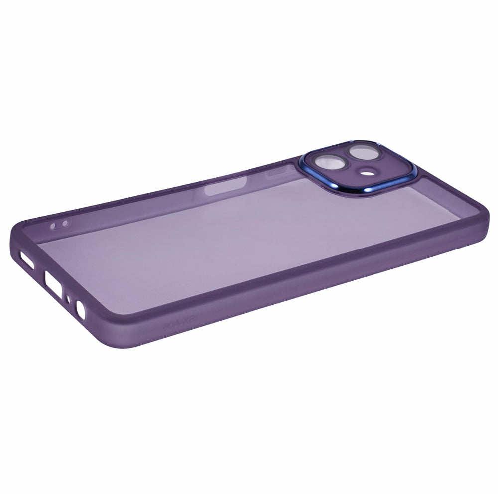 DKSM Series For Samsung Galaxy A06 Case Electroplated Camera Frame TPU Phone Cover - Transparent Purple