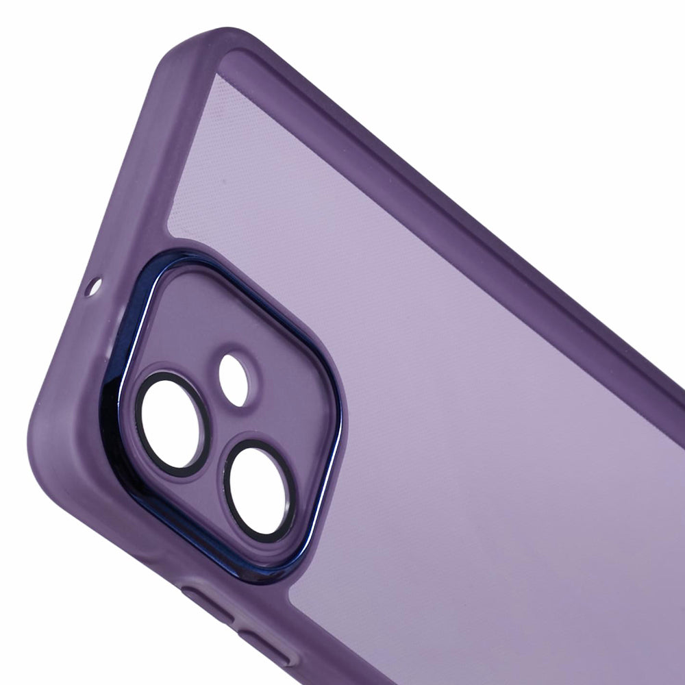 DKSM Series For Samsung Galaxy A06 Case Electroplated Camera Frame TPU Phone Cover - Transparent Purple