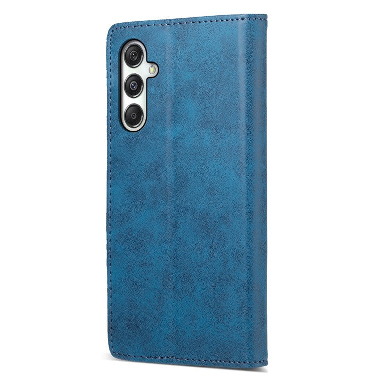 DF-05 For Samsung Galaxy M35 5G Wallet Case RFID Blocking PU Leather Phone Cover - Blue