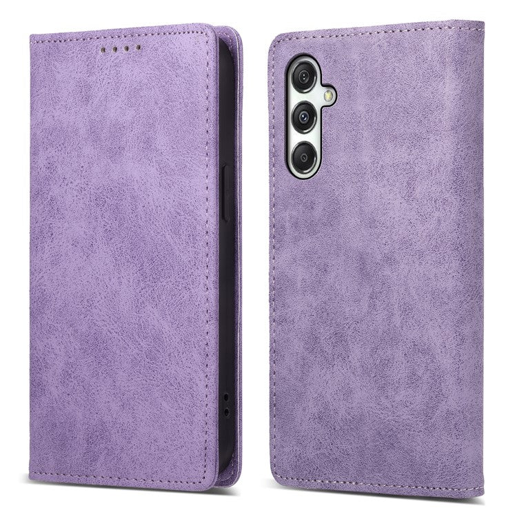 DF-05 For Samsung Galaxy M35 5G Wallet Case RFID Blocking PU Leather Phone Cover - Purple