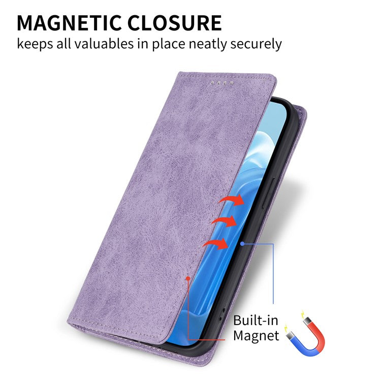 DF-05 For Samsung Galaxy M35 5G Wallet Case RFID Blocking PU Leather Phone Cover - Purple