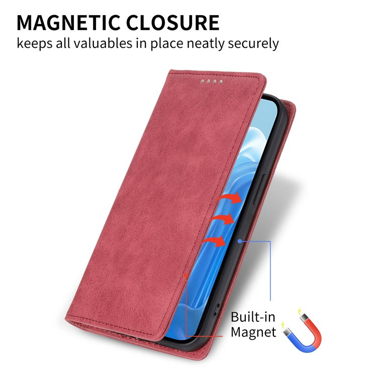 DF-05 For Samsung Galaxy M35 5G Wallet Case RFID Blocking PU Leather Phone Cover - Red