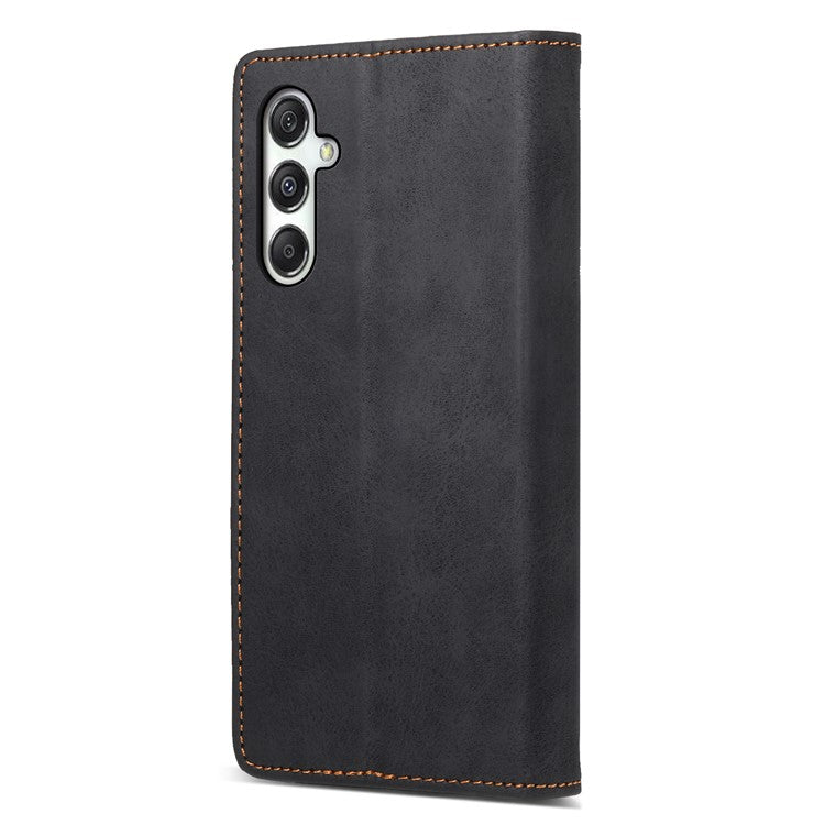 DF-05 For Samsung Galaxy M35 5G Wallet Case RFID Blocking PU Leather Phone Cover - Black