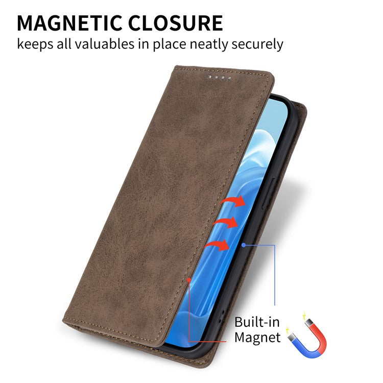 DF-05 For Samsung Galaxy M35 5G Wallet Case RFID Blocking PU Leather Phone Cover - Brown