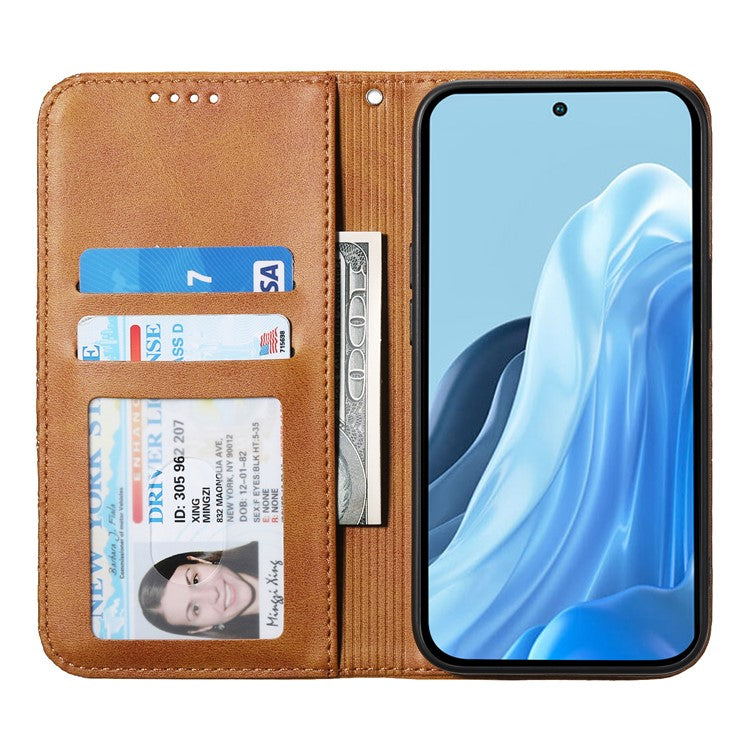 For Samsung Galaxy M35 5G Case Calf Texture PU Leather Phone Cover with Wallet - Yellow
