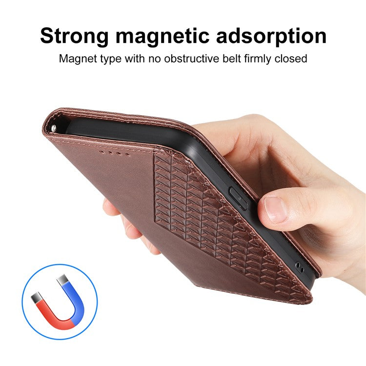 For Samsung Galaxy M35 5G Case Calf Texture PU Leather Phone Cover with Wallet - Brown