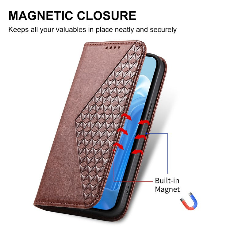 For Samsung Galaxy M35 5G Case Calf Texture PU Leather Phone Cover with Wallet - Brown