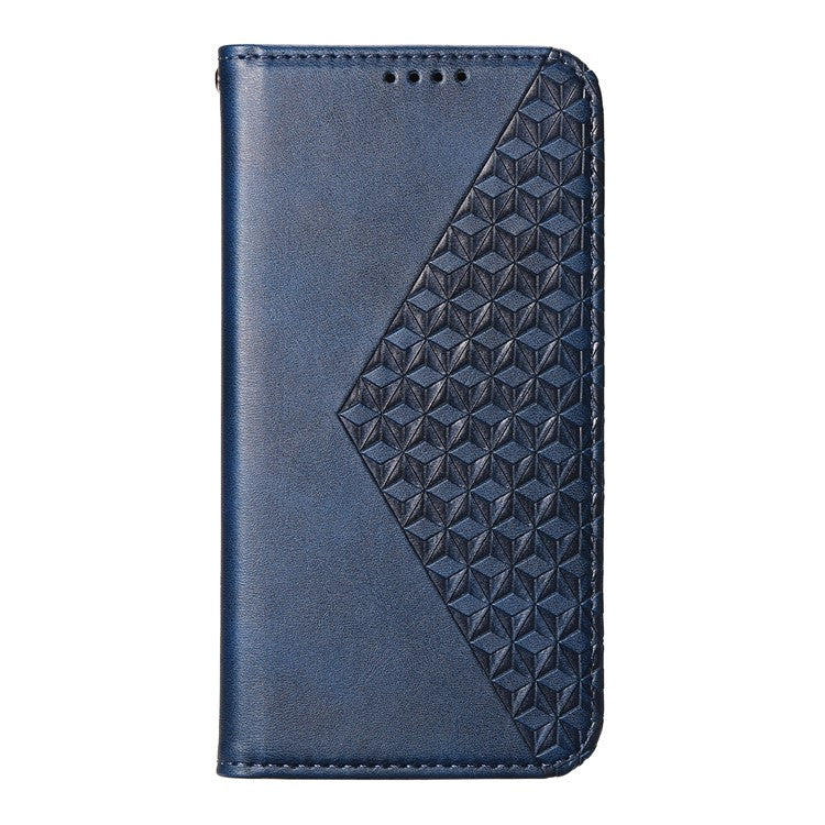 For Samsung Galaxy M35 5G Case Calf Texture PU Leather Phone Cover with Wallet - Blue