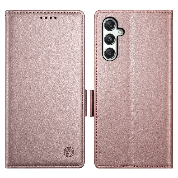DF-010 For Samsung Galaxy M35 5G Stand Case PU Leather Wallet Phone Cover - Rose Gold