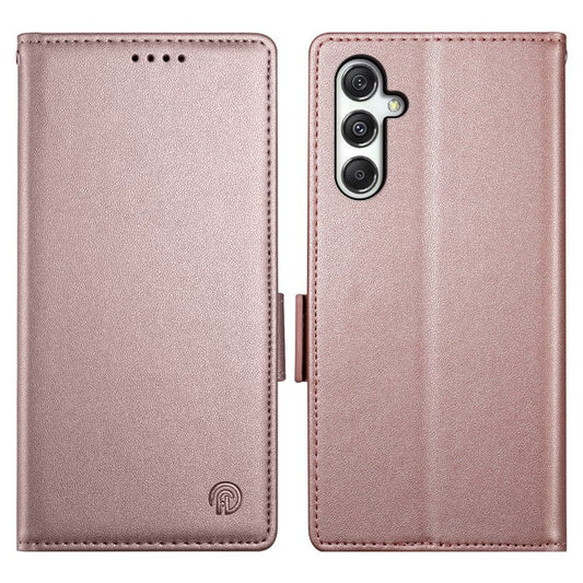 DF-010 For Samsung Galaxy M35 5G Stand Case PU Leather Wallet Phone Cover - Rose Gold