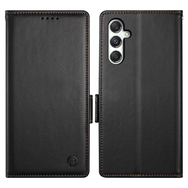 DF-010 For Samsung Galaxy M35 5G Stand Case PU Leather Wallet Phone Cover - Black