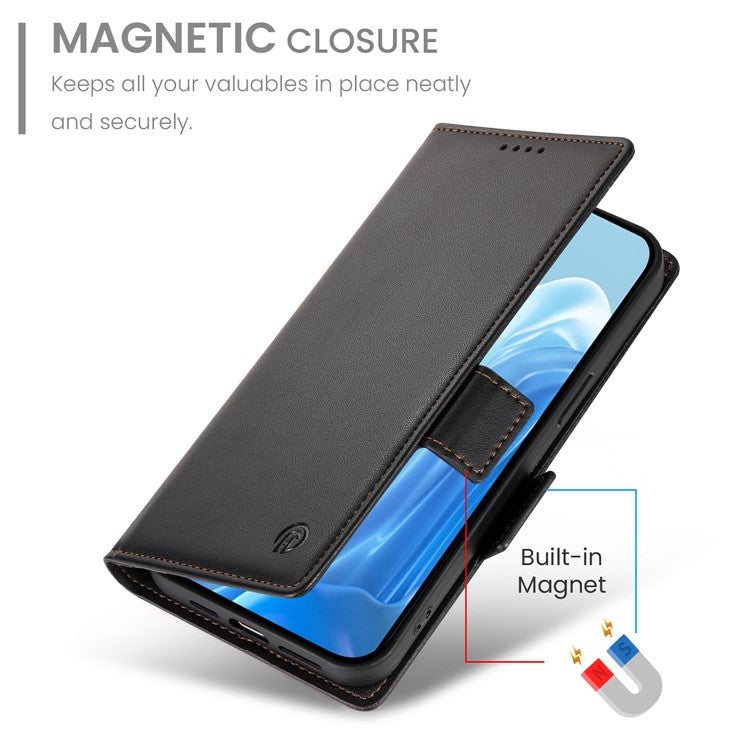 DF-010 For Samsung Galaxy M35 5G Stand Case PU Leather Wallet Phone Cover - Black