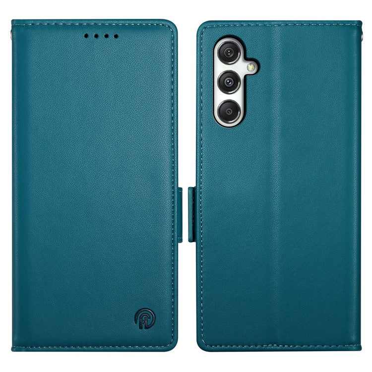 DF-010 For Samsung Galaxy M35 5G Stand Case PU Leather Wallet Phone Cover - Blue