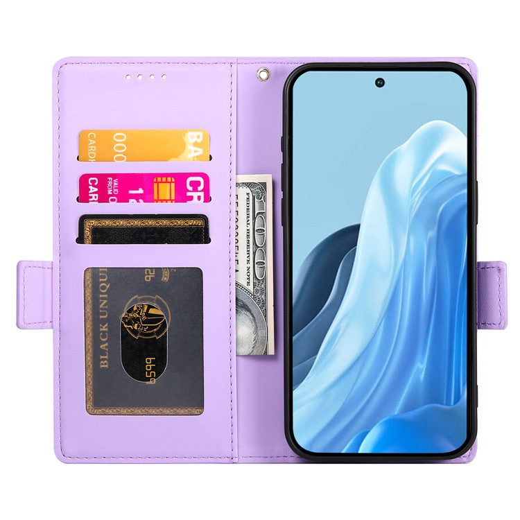 DF-010 For Samsung Galaxy M35 5G Stand Case PU Leather Wallet Phone Cover - Purple