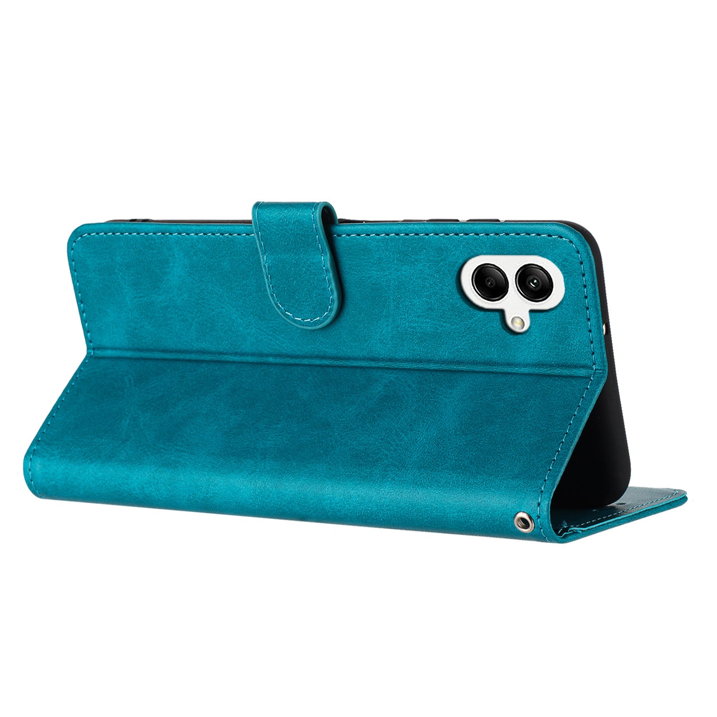 For Samsung Galaxy A06 Case Flip Stand PU Leather Wallet Phone Cover Calf Texture - Green