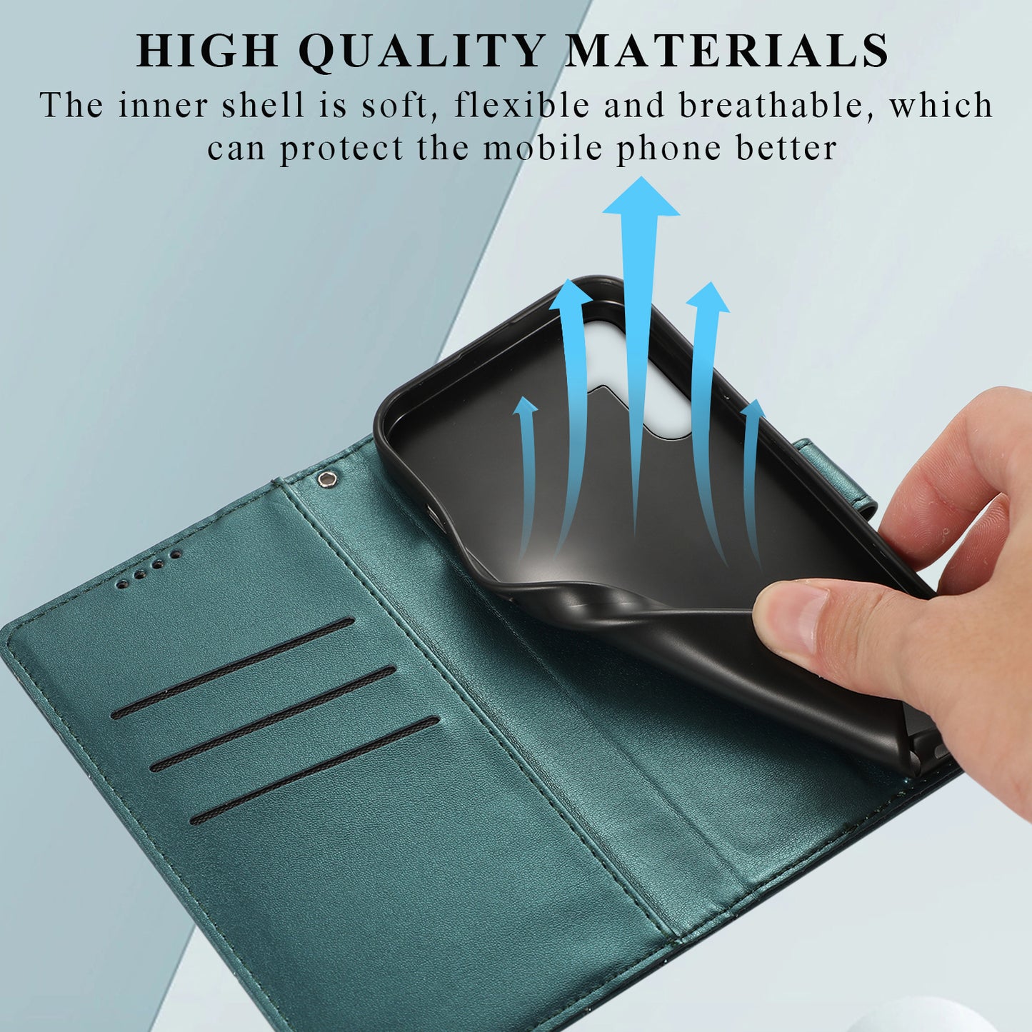 DF-06 For Samsung Galaxy A16 5G / A16 4G Phone Case Line Imprint Leather Wallet Cover - Green