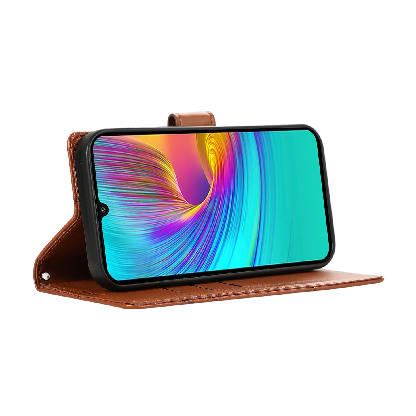 DF-06 For Samsung Galaxy A16 5G / A16 4G Phone Case Line Imprint Leather Wallet Cover - Brown