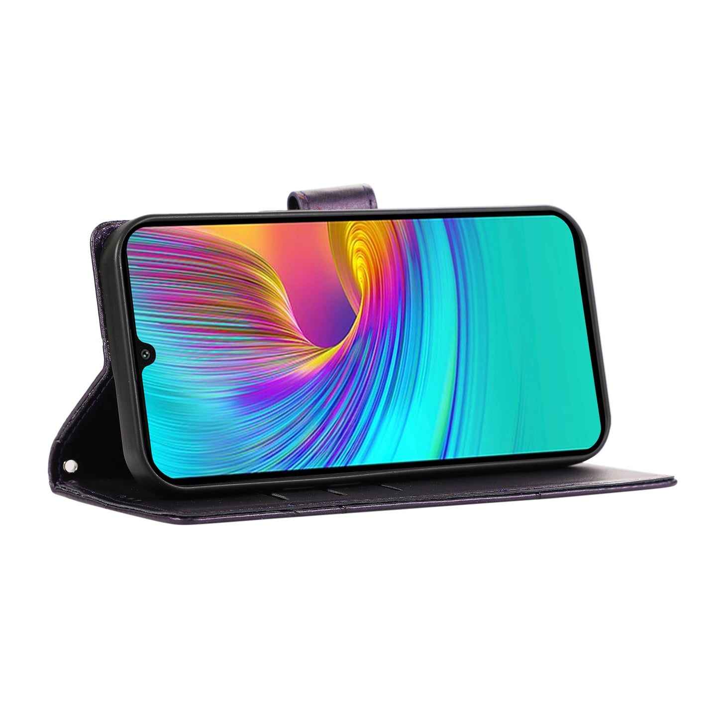 DF-06 For Samsung Galaxy A16 5G / A16 4G Phone Case Line Imprint Leather Wallet Cover - Purple
