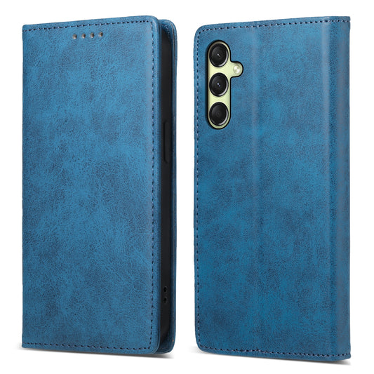 DF-05 For Samsung Galaxy A16 5G / A16 4G Wallet Case RFID Blocking PU Leather Phone Cover - Blue