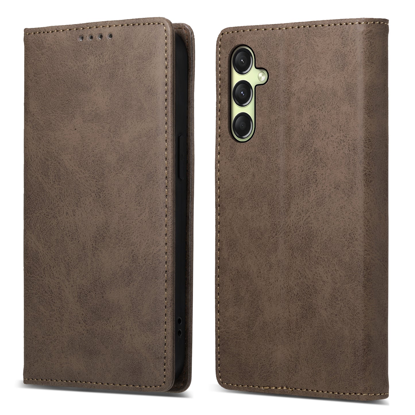 DF-05 For Samsung Galaxy A16 5G / A16 4G Wallet Case RFID Blocking PU Leather Phone Cover - Brown