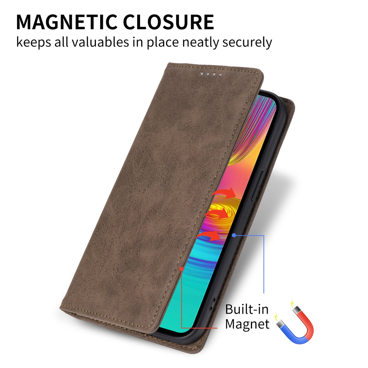 DF-05 For Samsung Galaxy A16 5G / A16 4G Wallet Case RFID Blocking PU Leather Phone Cover - Brown