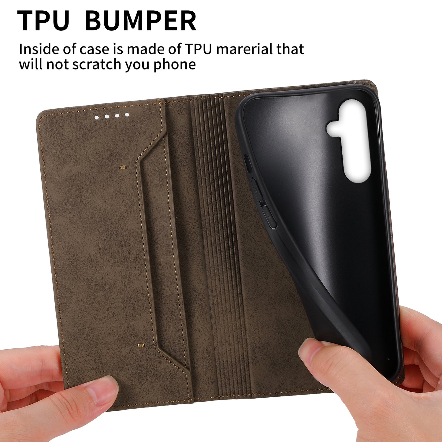 DF-05 For Samsung Galaxy A16 5G / A16 4G Wallet Case RFID Blocking PU Leather Phone Cover - Brown