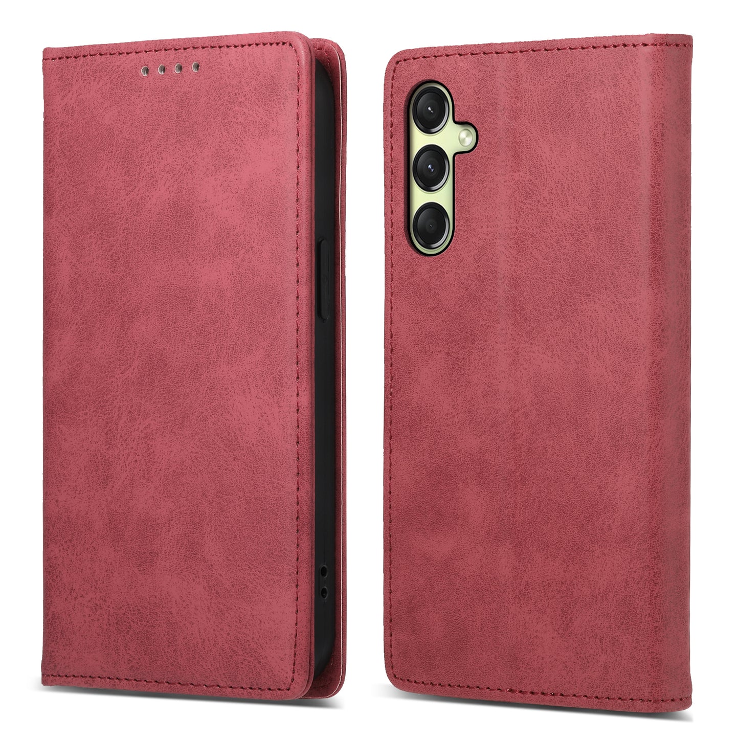 DF-05 For Samsung Galaxy A16 5G / A16 4G Wallet Case RFID Blocking PU Leather Phone Cover - Red