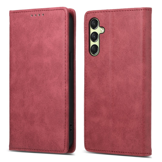 DF-05 For Samsung Galaxy A16 5G / A16 4G Wallet Case RFID Blocking PU Leather Phone Cover - Red