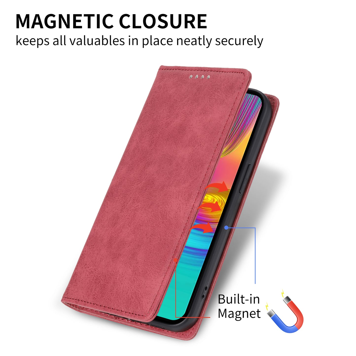 DF-05 For Samsung Galaxy A16 5G / A16 4G Wallet Case RFID Blocking PU Leather Phone Cover - Red