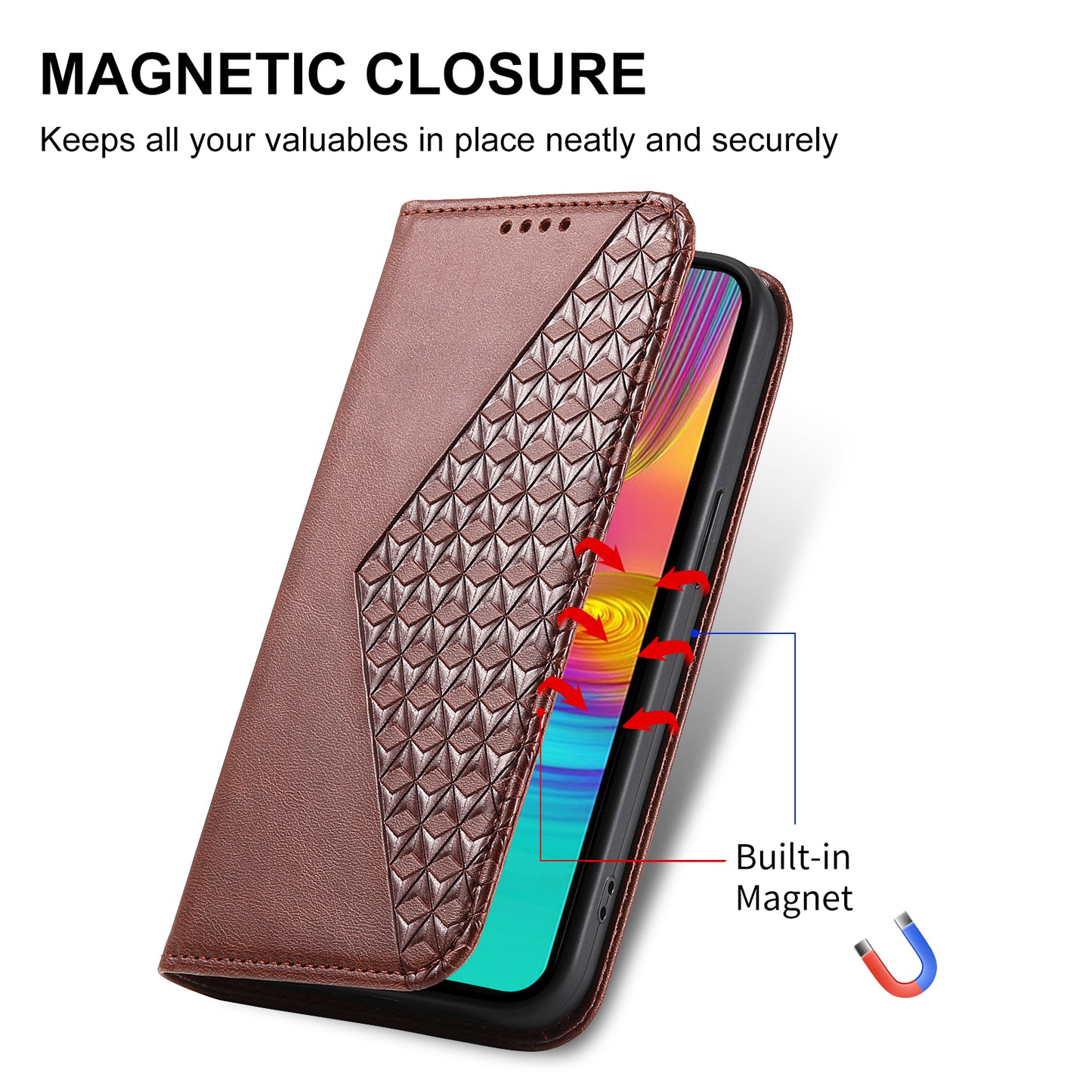 For Samsung Galaxy A16 5G / A16 4G Case Calf Texture PU Leather Phone Cover with Wallet - Brown