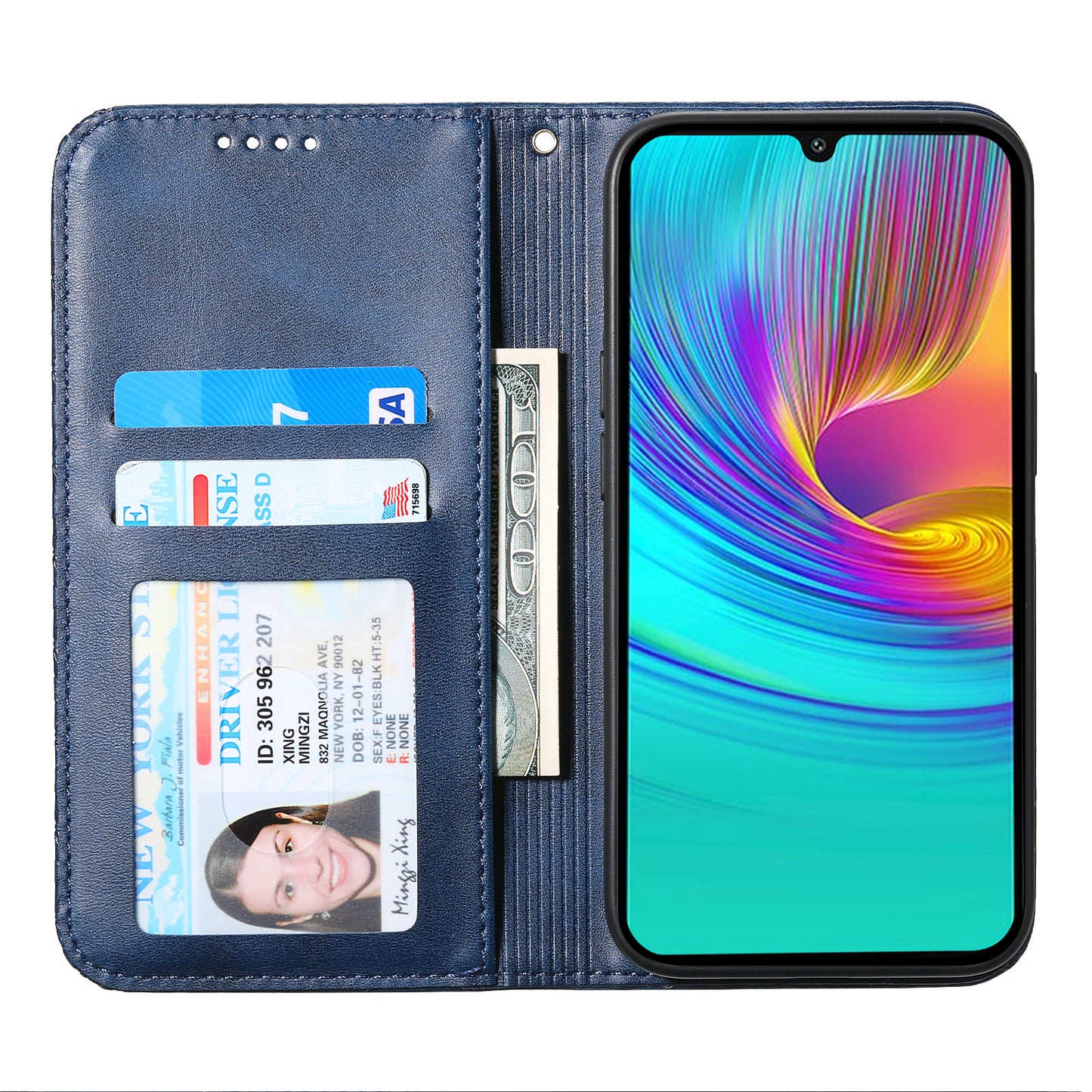 For Samsung Galaxy A16 5G / A16 4G Case Calf Texture PU Leather Phone Cover with Wallet - Blue