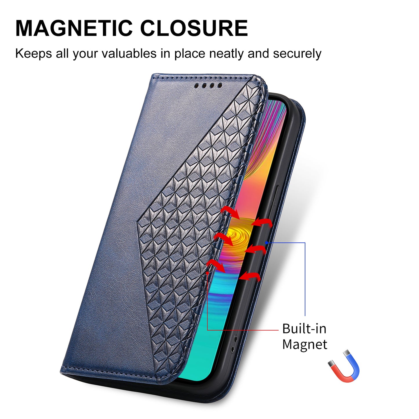 For Samsung Galaxy A16 5G / A16 4G Case Calf Texture PU Leather Phone Cover with Wallet - Blue