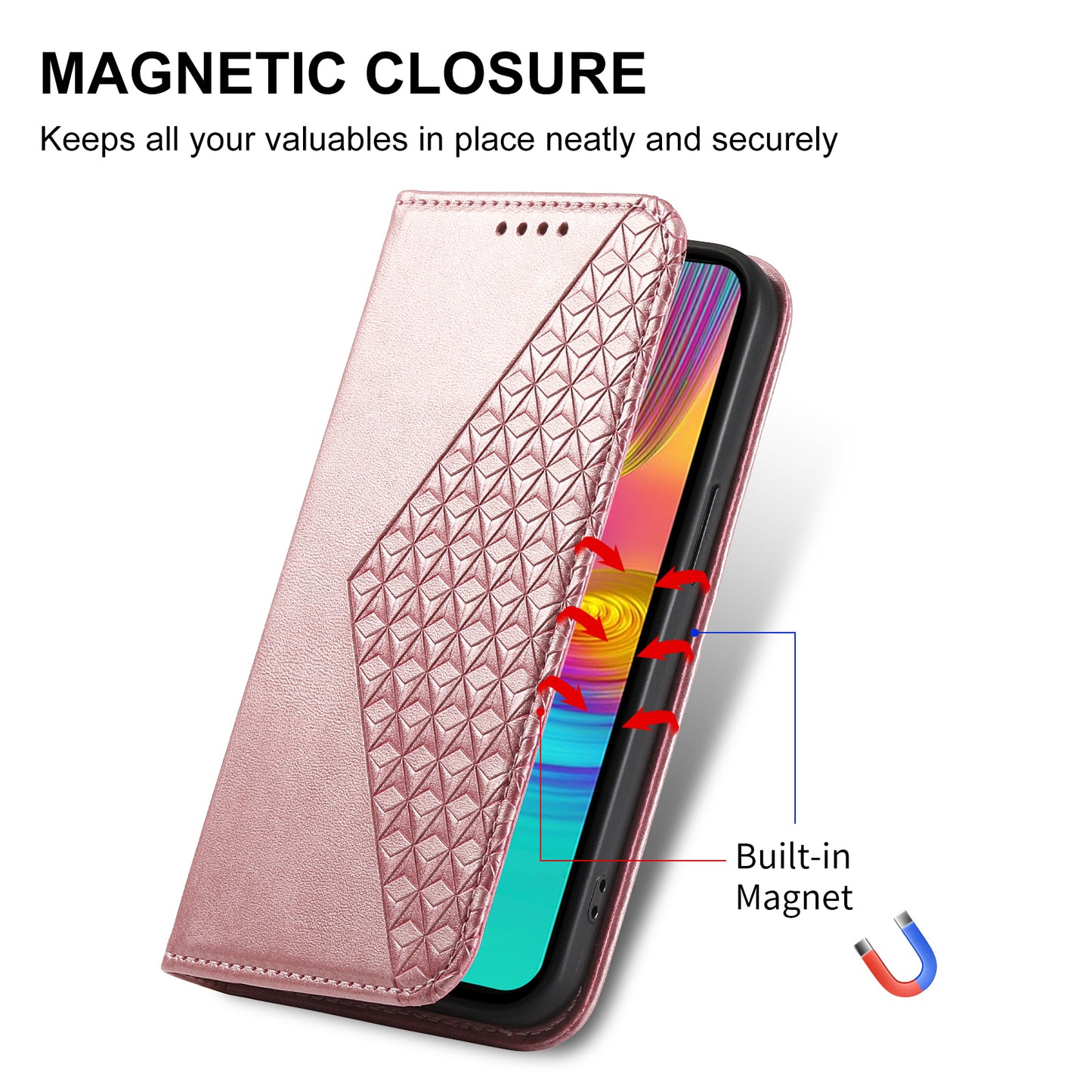 For Samsung Galaxy A16 5G / A16 4G Case Calf Texture PU Leather Phone Cover with Wallet - Rose Gold