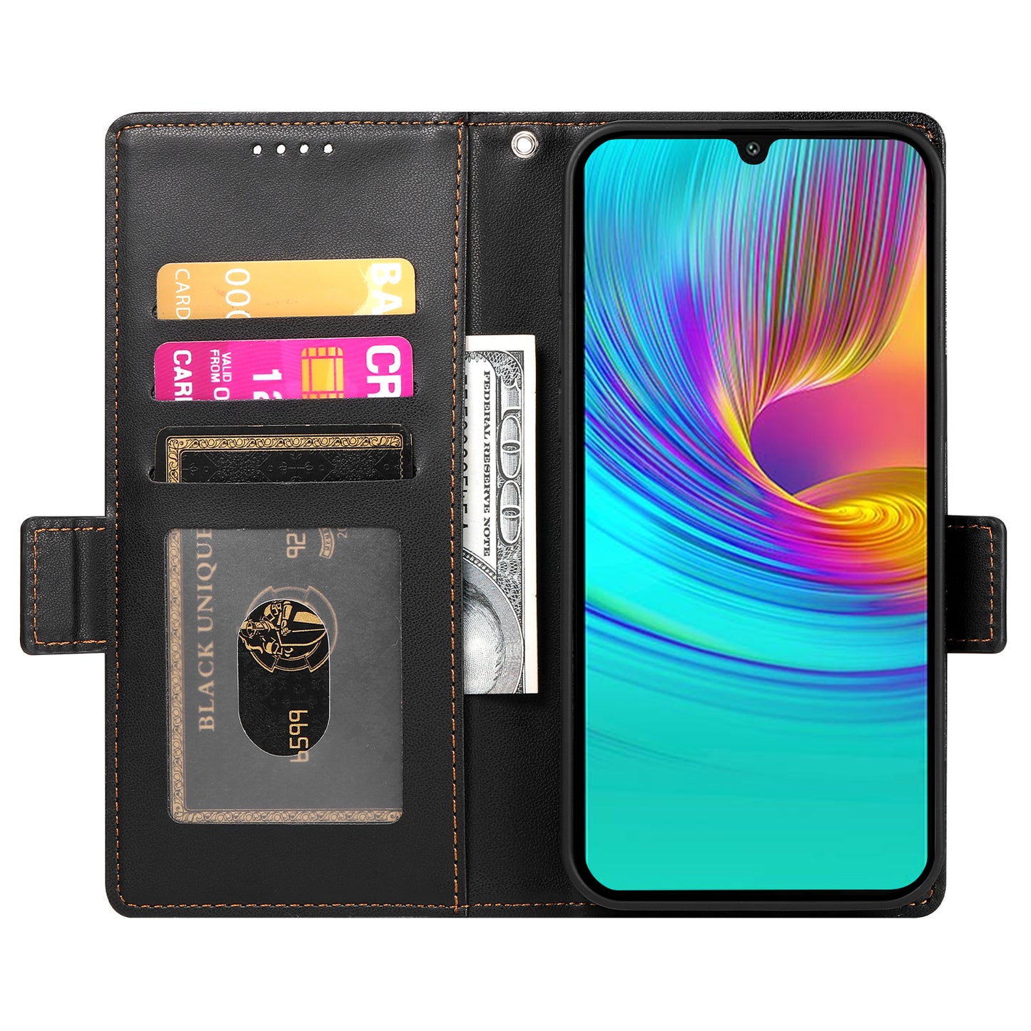 DF-010 For Samsung Galaxy A16 5G / A16 4G Stand Case PU Leather Wallet Phone Cover - Black