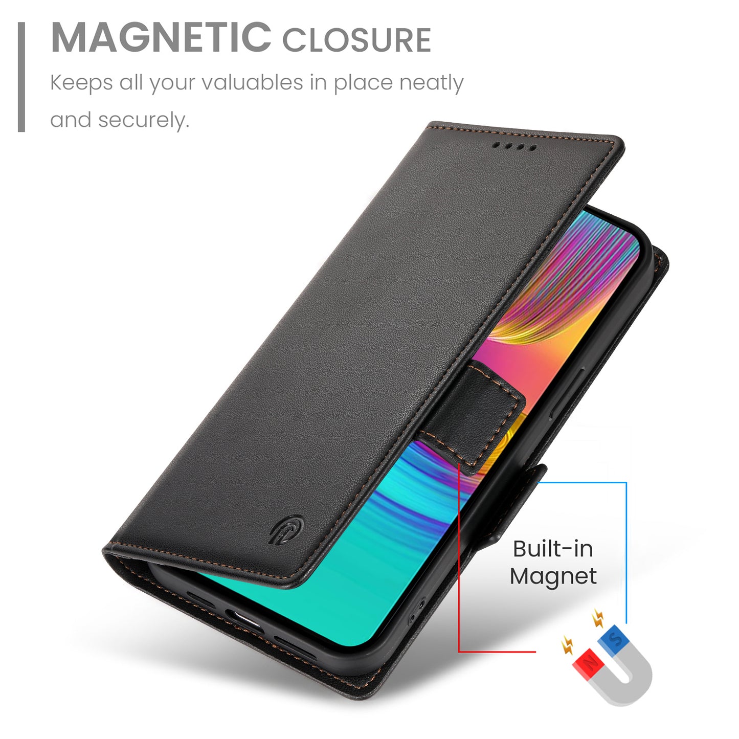 DF-010 For Samsung Galaxy A16 5G / A16 4G Stand Case PU Leather Wallet Phone Cover - Black