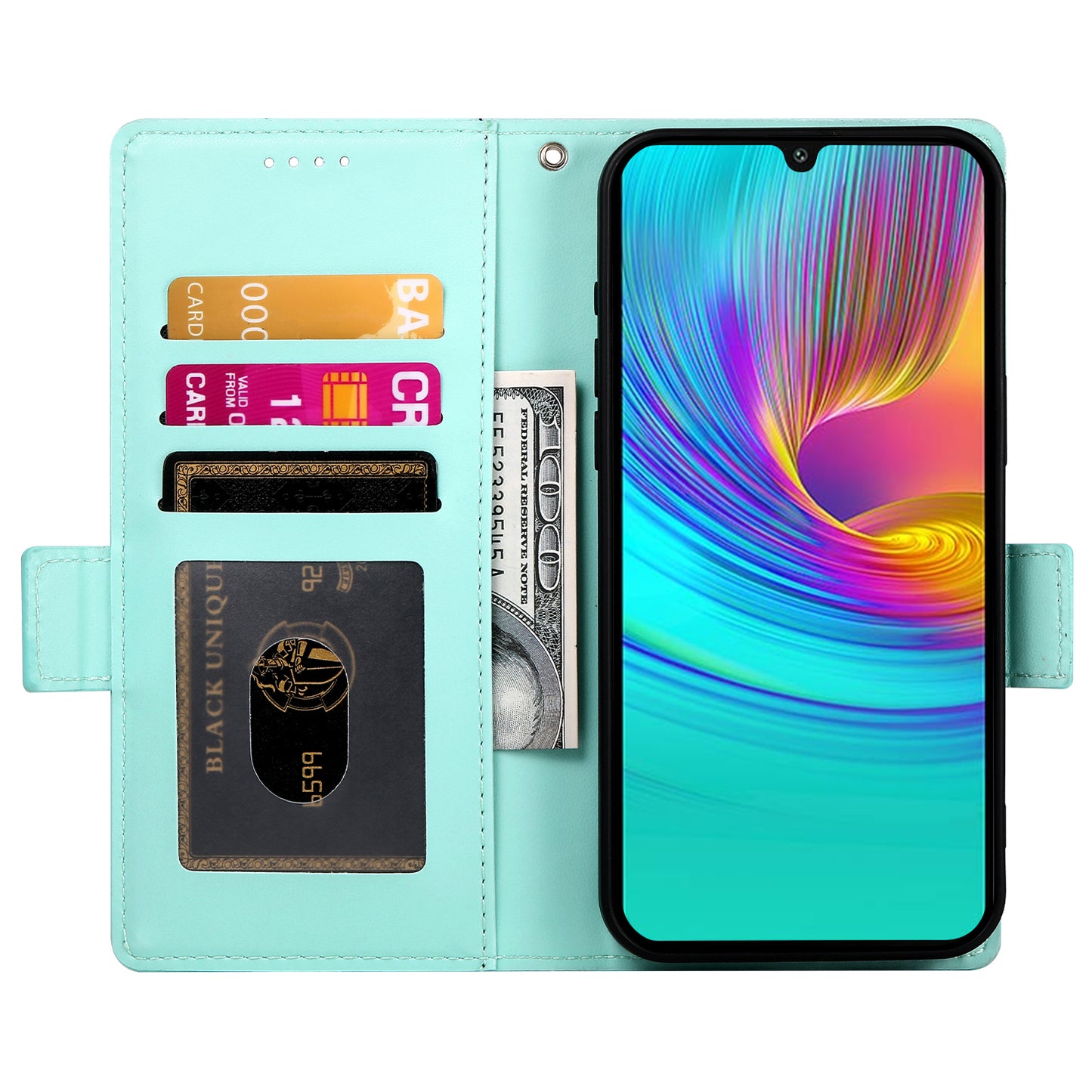DF-010 For Samsung Galaxy A16 5G / A16 4G Stand Case PU Leather Wallet Phone Cover - Mint Green