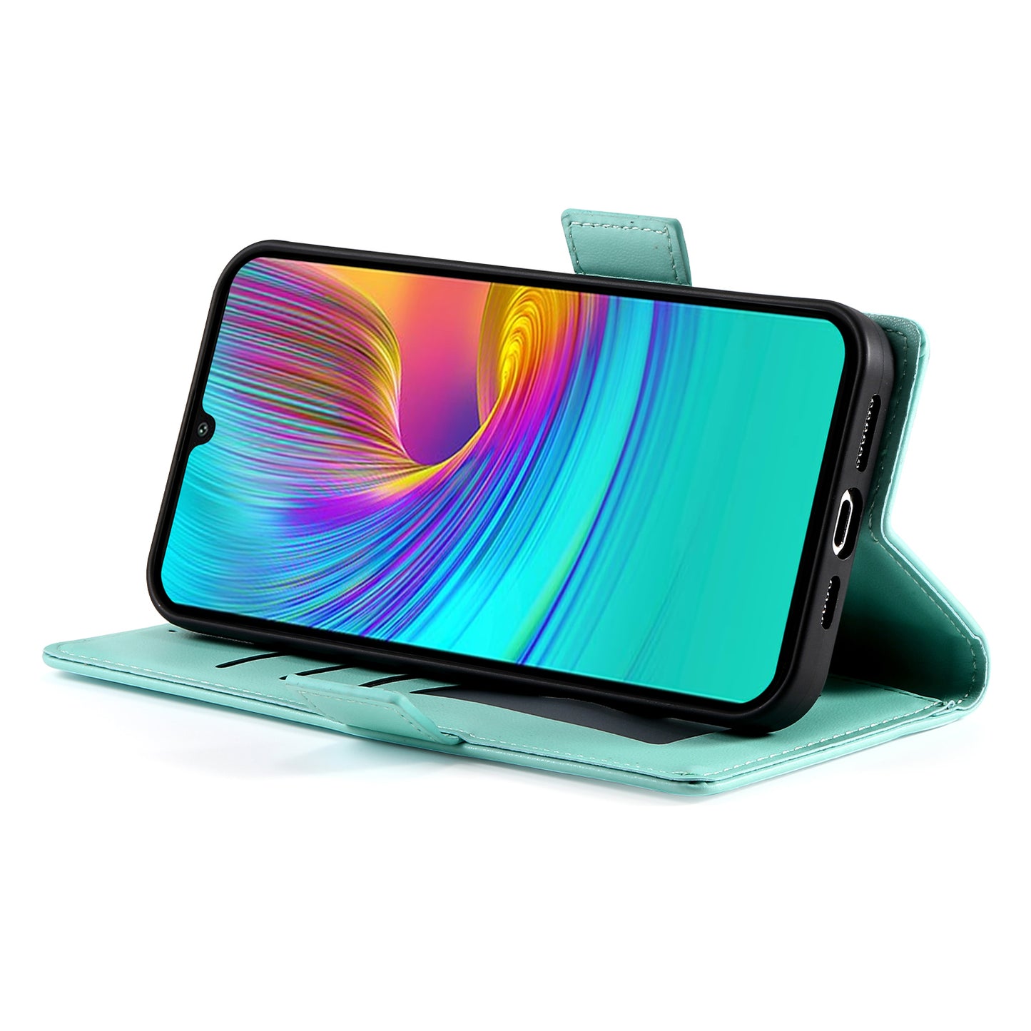 DF-010 For Samsung Galaxy A16 5G / A16 4G Stand Case PU Leather Wallet Phone Cover - Mint Green