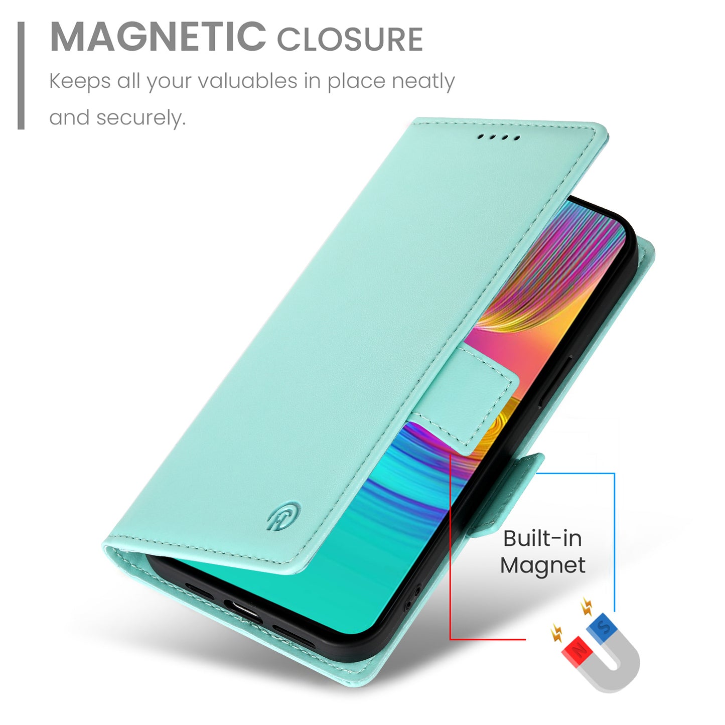 DF-010 For Samsung Galaxy A16 5G / A16 4G Stand Case PU Leather Wallet Phone Cover - Mint Green